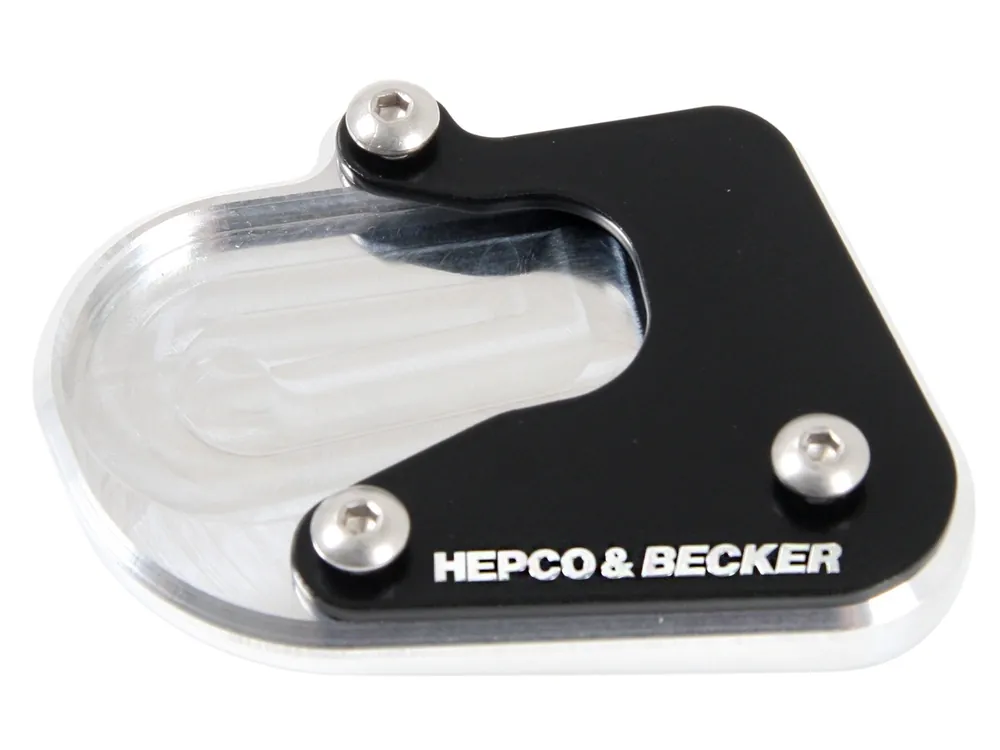 Expédition Rapide Plaque de béquille latérale argentée noire pour BMW F 850 GS (année 18-) Hepco & Becker