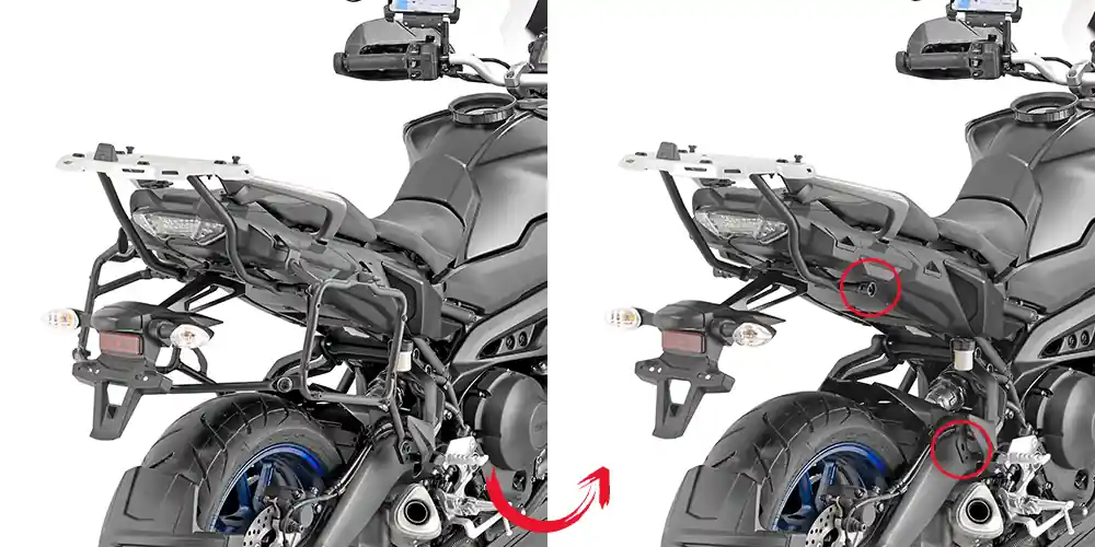 Promotion Saisonnière Support de valises latérales amovible pour Yamaha Tracer 900 / Tracer 900 GT (année 18-19) Givi