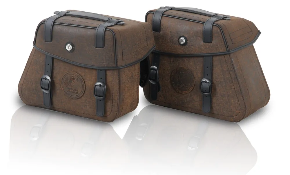 Sacoches en cuir Rugged C-Bow 24 litres marron pour porte-sacoches C-Bow Hepco & Becker Commander Vite
