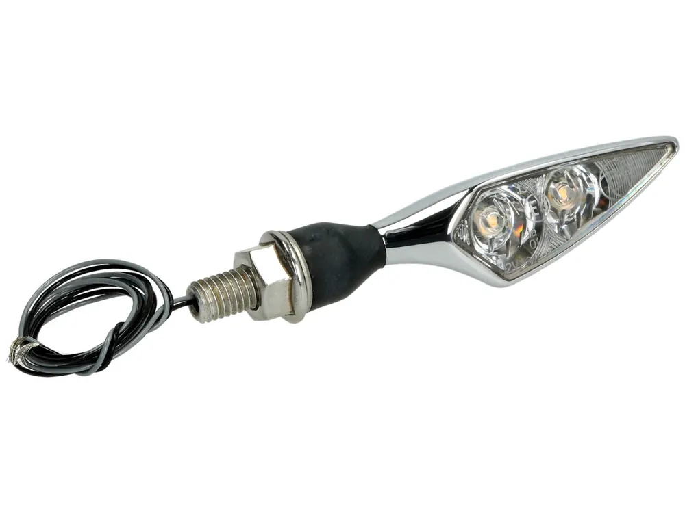 Clignotants Kellermann, Rhombus Extreme, alu, LED, VL/HR, 12 V, chrome brillant, M8x20, homologués E Marque
