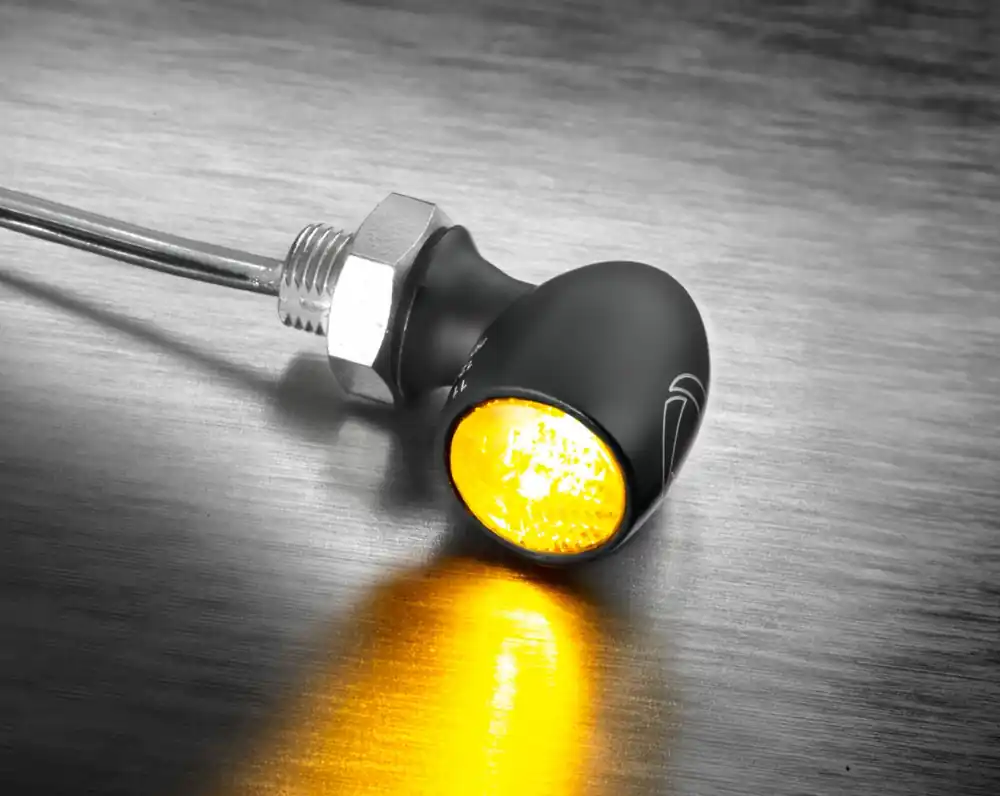 Clignotant Kellermann, Atto Dark, aluminium, LED, V/H, L/R 12 V, noir satiné, M5x0,5×6,5 Promotion Saisonnière