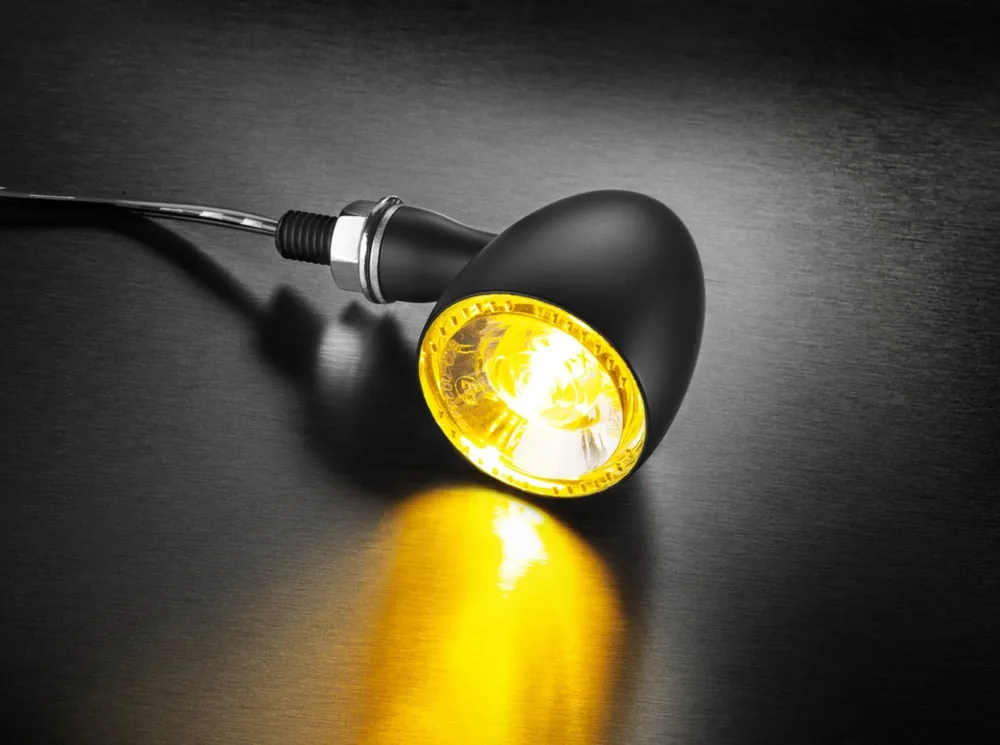 Clignotant Kellermann, Bullet 1000 Extreme, acier, LED, V/H, G/D, 12 V, noir mat, M8x20 Certifié