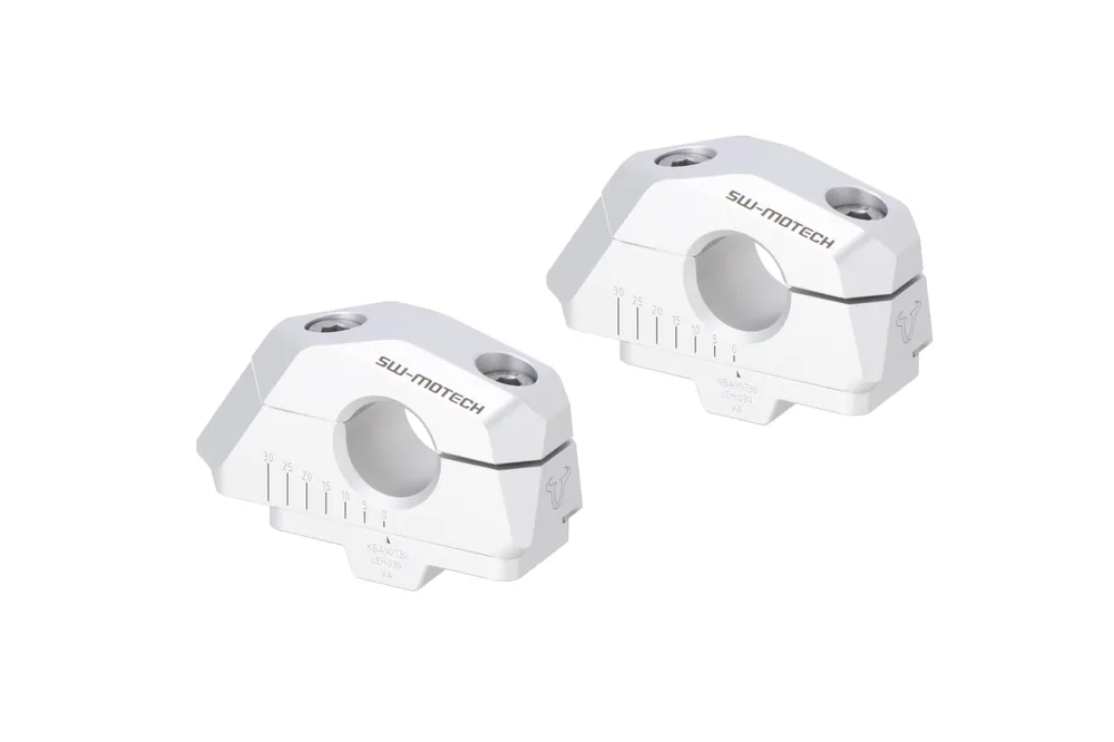Vente Flash SW-Motech Pose de guidon variable, argent pour guidon Ø 22 mm, H=25 mm pour Moto Guzzi V7 Stone /Special