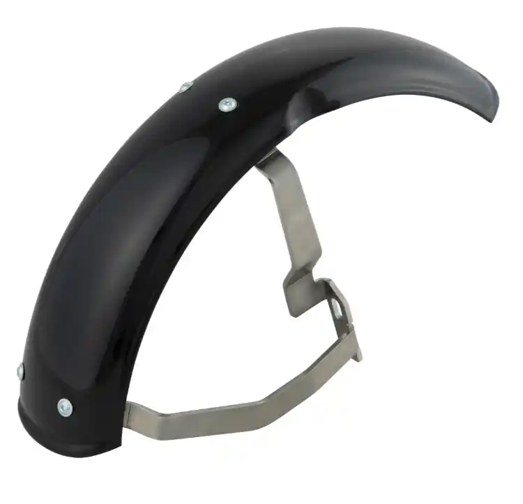 Aile 2.0 Garelli pour Vespa PX 80-200ccm, métal noir brillant, support inox brossé Meilleur Choix