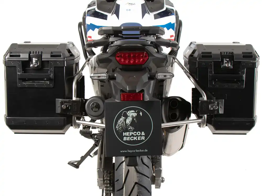 Kit de valises Xplorer Cutout noir + support Cutout argent pour Honda CRF 1100L Africa Twin Adventure Prix Promo