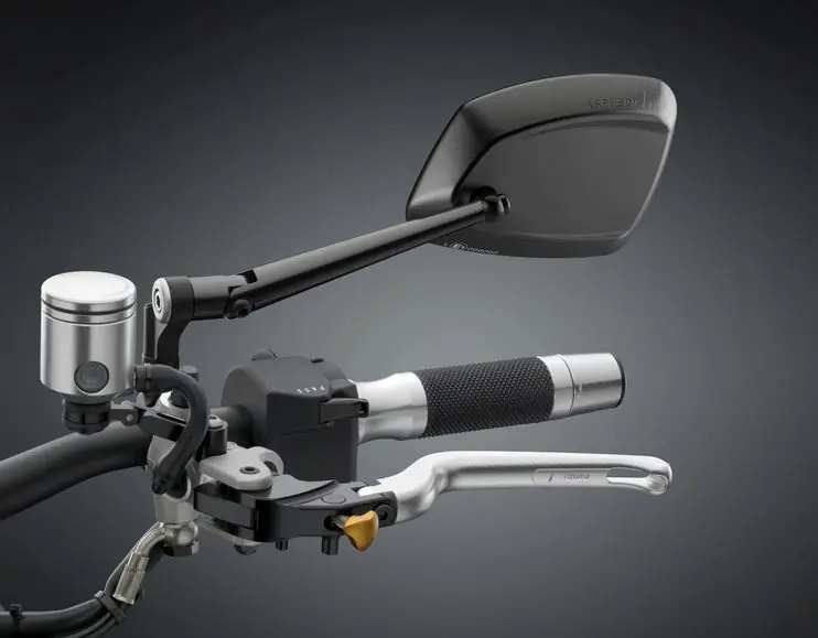 Rétroviseur RIZOMA 4D droit pour Vespa, noir anodisé Nouvelle Collection