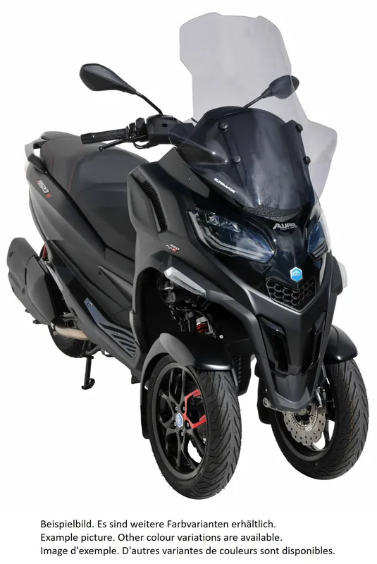 Pare-brise ERMAX avec protège-main pour Piaggio MP3 400 HPE (-22), teinté/light black Certifié