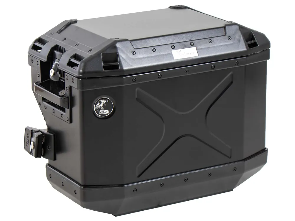 Valises latérales Alu Xplorer 37 Cutout (évidées pour le pot d&rsquo;échappement) droite noire Hepco & Becker Paiement Sécurisé