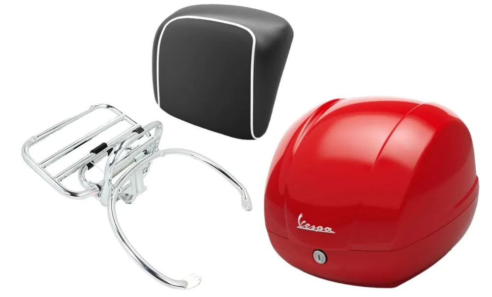 Kit top case 36L rouge dragon (894), porte-bagages chrome pour Vespa GTS 125/300/310 Meilleur Choix