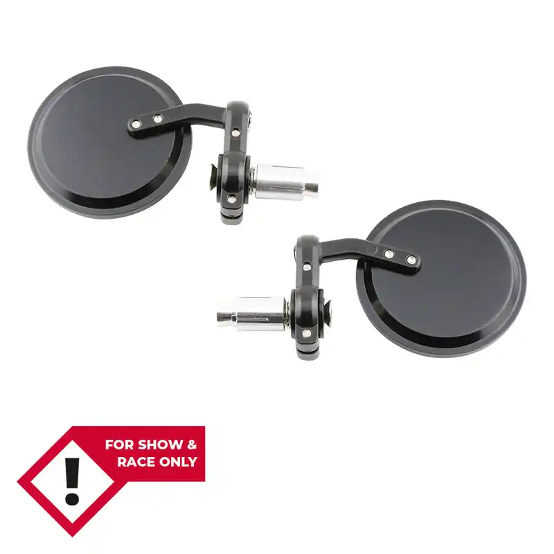 Usine Directe HIGHSIDER smart Rétroviseur d&rsquo;extrémité de guidon noir rond (paire)