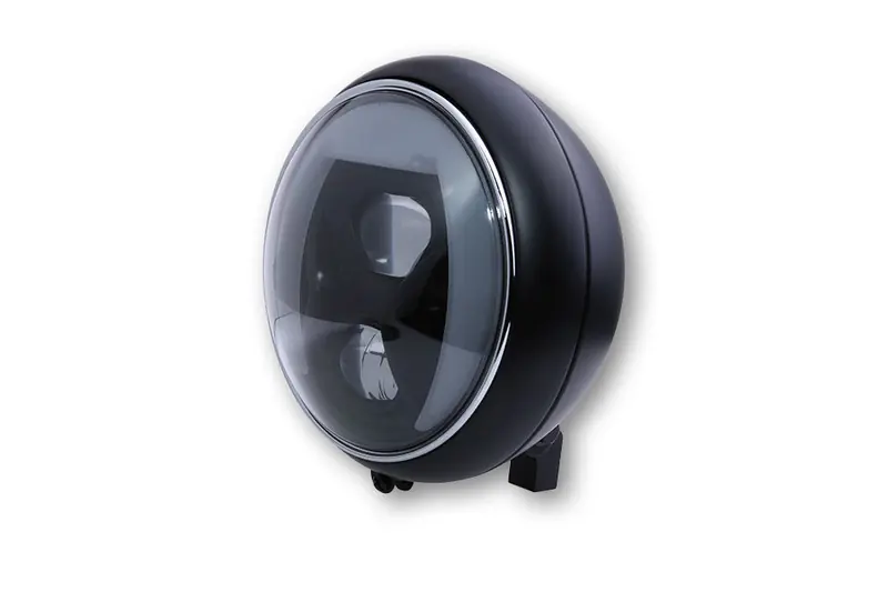 Meilleure Vente HIGHSIDER pro 7 pouces Phare Yuma 2 Type 8 LED Noir Avec TFL, éclairage en virage, E-approuvé (1pc)