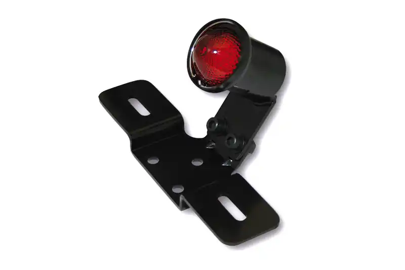 Meilleur Prix HIGHSIDER smart Old School Type 3 Feu arrière à LED avec support de plaque numéroté Noir E-approuvé (1pc)