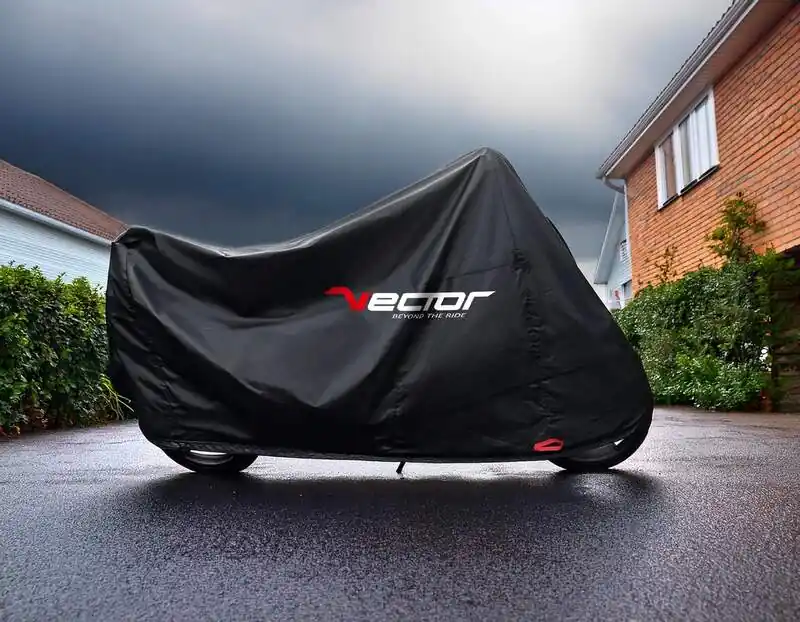 VECTOR H2O Bâche de protection intérieure/extérieure pour moto/scooter avec pare-brise haut – Noir – L Soldes