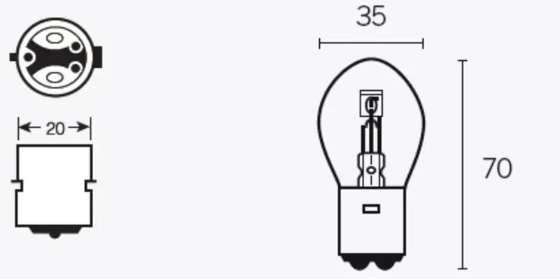 Ampoules Tecnium B35 12V 35/35W – x10 Pas Cher