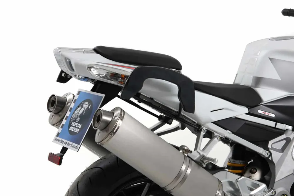 Supports latéraux C-Bow noirs pour Aprilia Tuono 1000 R /Factory (09-11) Hepco & Becker Commander Maintenant