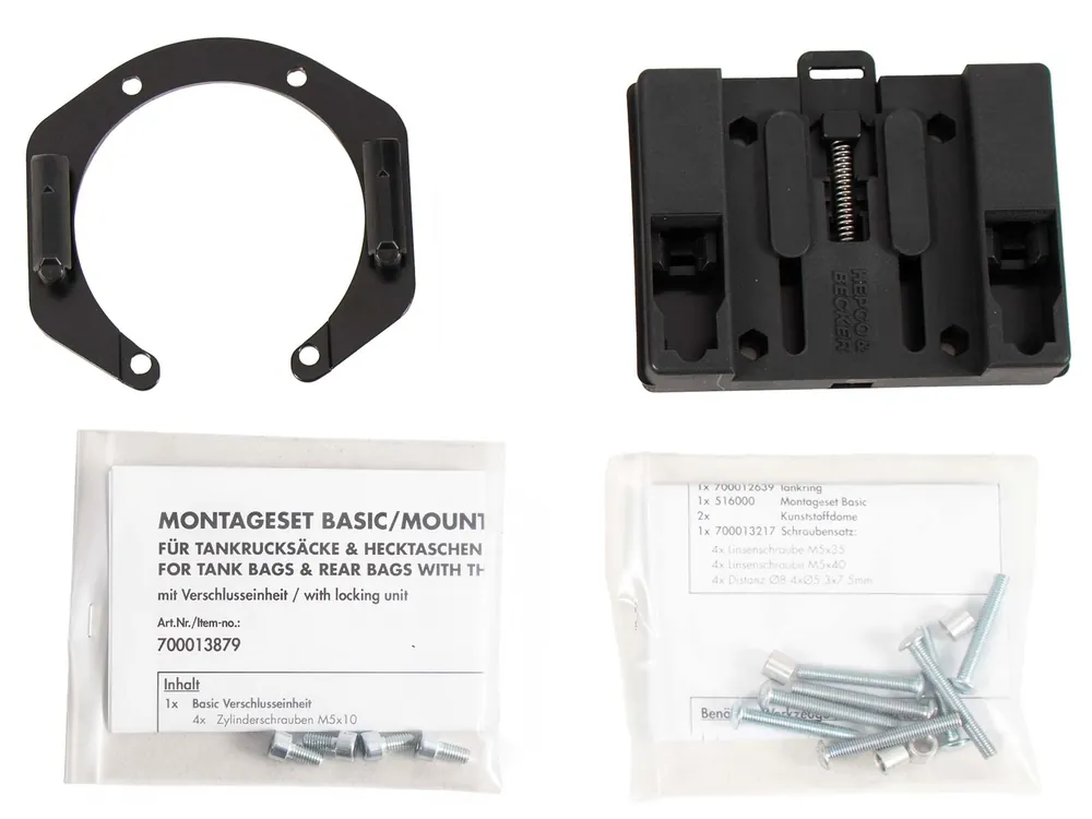 Achat Immédiat Anneau de réservoir universel Basic 6 trous fixation incl. unité de fermeture de la sacoche de réservoir pour BMW, KTM, Ducati
