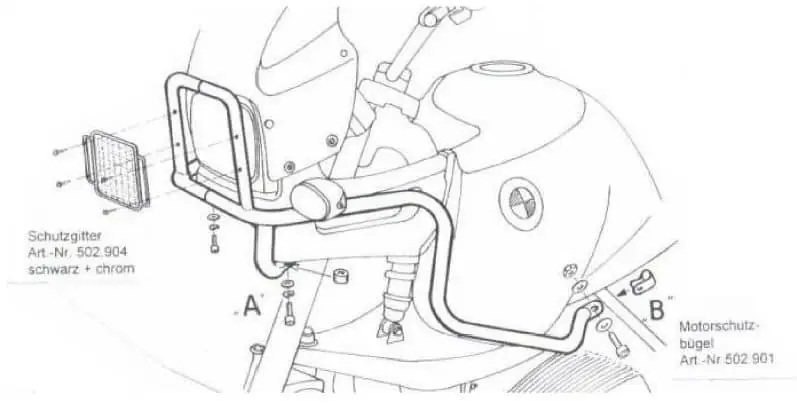 Arceau de protection de réservoir chromé pour BMW R 850 GS (98-00)/R 1100 GS (94-99) Hepco & Becker Marque