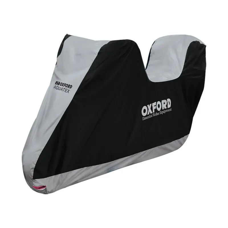 Oxford Bâche Intérieur / Extérieur Aquatex Noir/Argent – Moto / Scooter avec Topcase – S Solde