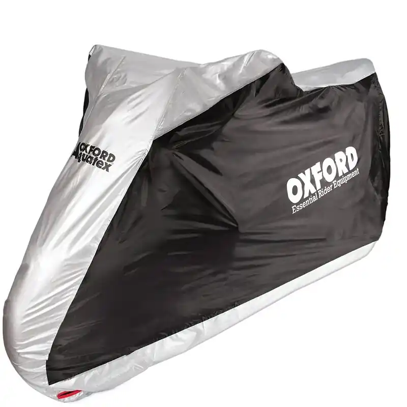 Oxford Indoor / Outdoor Abdeckplane Aquatex Schwarz/Silber – Motorrad / Scooter – L Commander Vite
