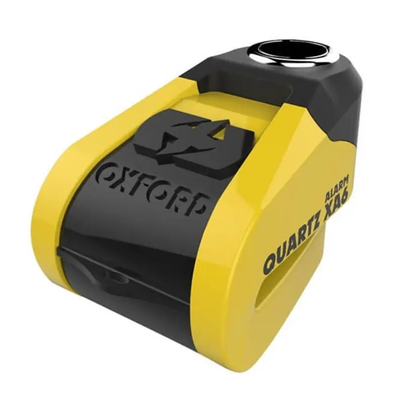 Vente Directe Oxford Quarz XA6 Antivol de frein à disque avec alarme – Ø6mm Jaune/Noir