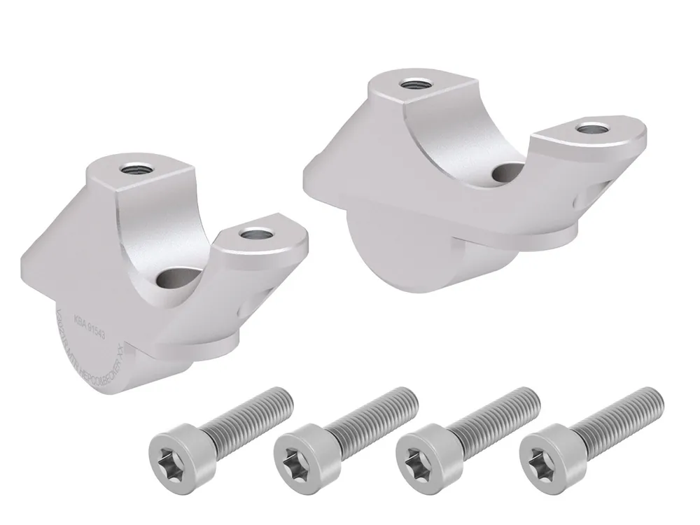 Acheter Direct Réhausse de guidon H=30 mm avec déport 21 mm retour argent pour BMW R 1200 R LC (15-18) Hepco & Becker