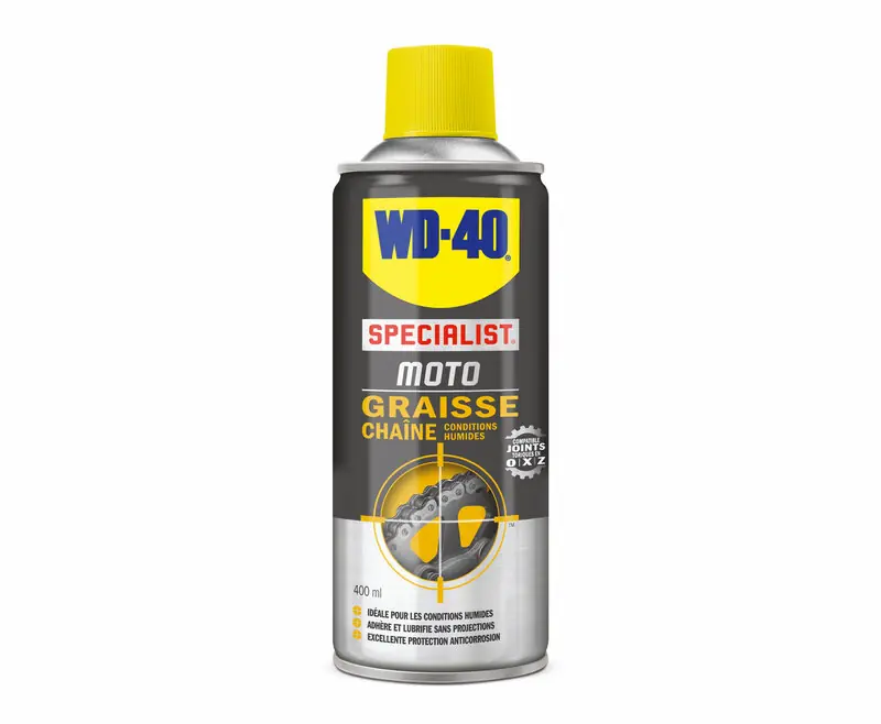 WD-40 Specialist® Motorrad Kettenwachs feuchte Bedingungen – Spray 400ml Prix Promo