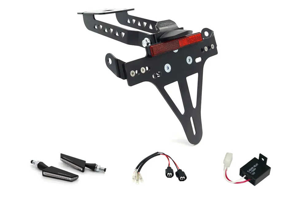 Acheter En Ligne alpha Technik Kennzeichenhalter-Blinker-Kit SQ-LED für Kawasaki Z650 und Ninja 650 Typ: ER650K / EX6