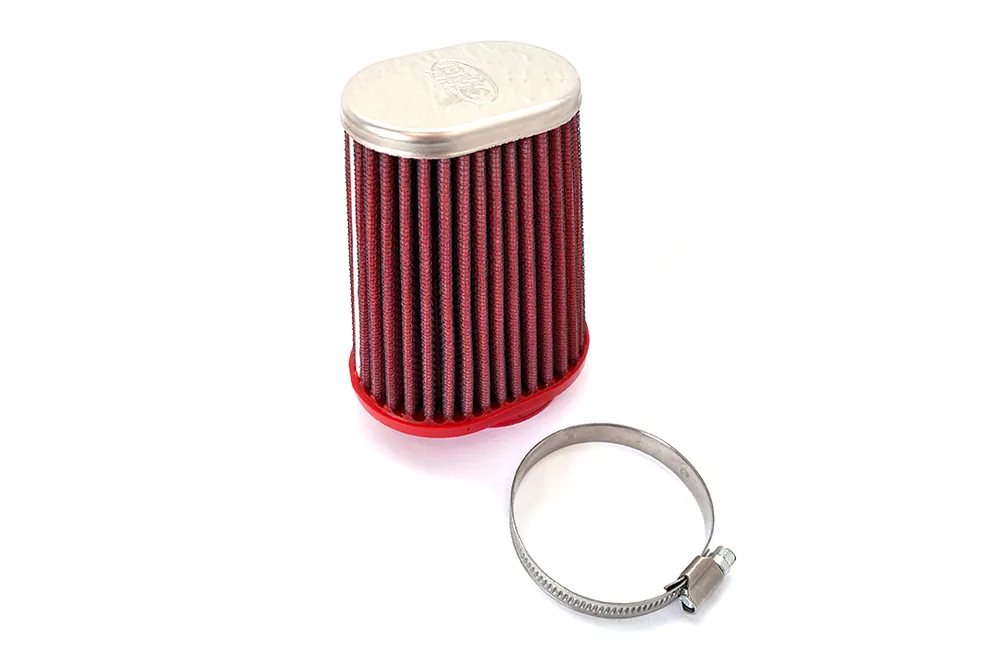 BMC Universal-Sportluftfilter Konisch, 55 mm Durchmesser, 120 mm Länge, zentral, Chromkappe Offre Spéciale