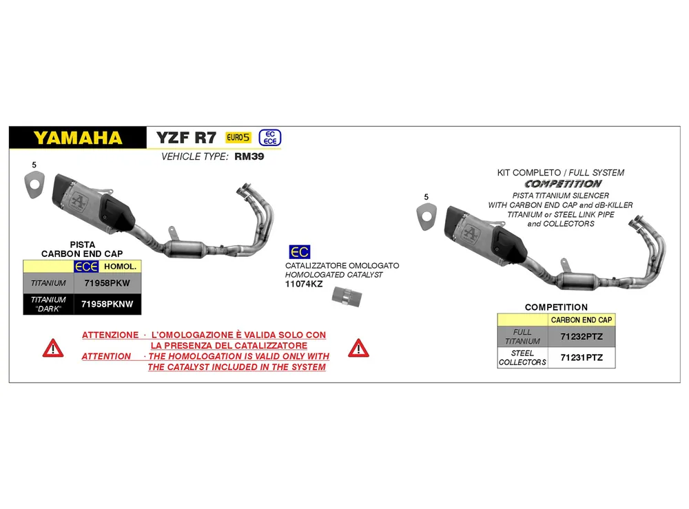 Offre Exclusive ARROW COMPETETION Komplettanlage für Yamaha R7 Modelljahr 2021-
