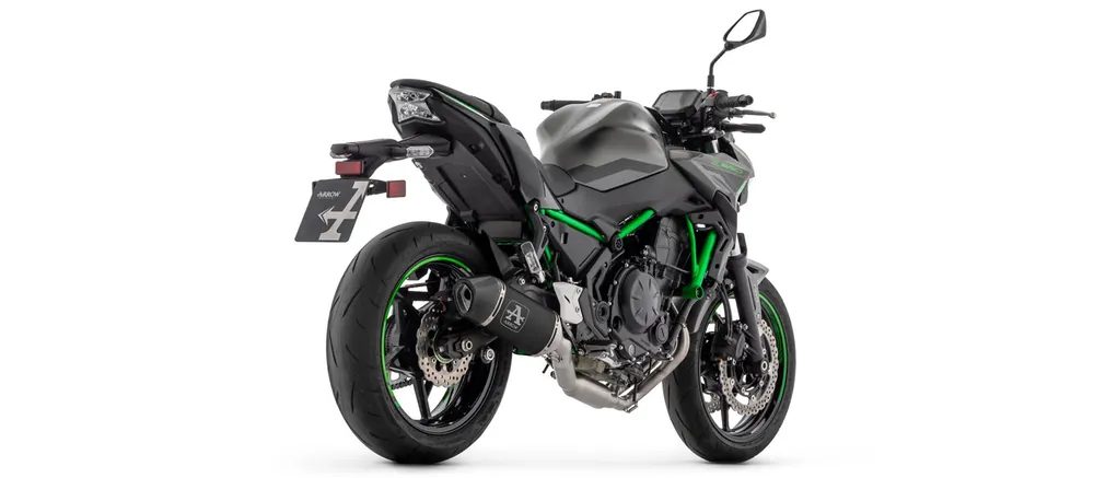 ARROW Komplettanlage mit VELOCE Endschalldämper schwarz mit Cabonendkappe für Kawasaki Ninja 650, Z6 Vente Flash
