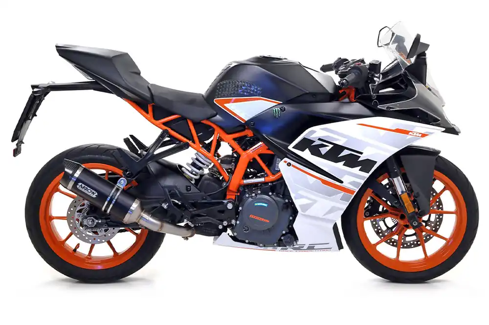 Prix Réduit ARROW Auspuff DARK THUNDER Aluminium für KTM 125RC / 390RC / 125 DUKE / 390 DUKE 2017-2020