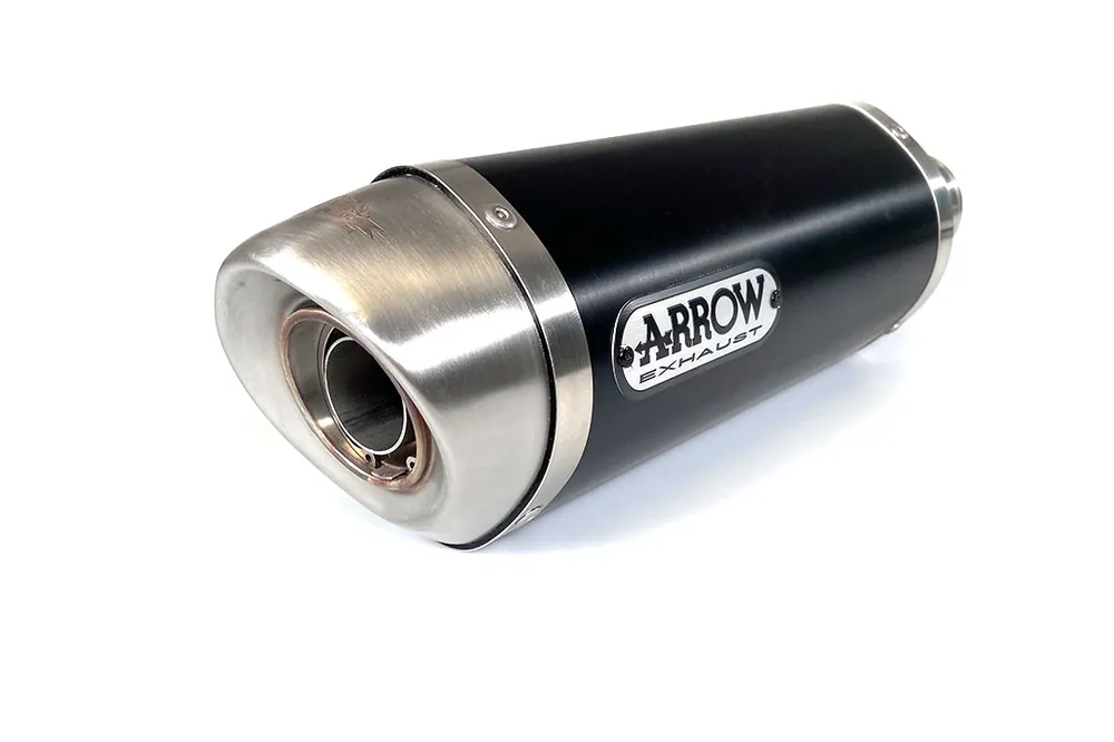 Produit De Marque ARROW Auspuff DARK THUNDER mit Edelstahl-Endkappe für KTM 125RC / 390RC / 125 DUKE / 390 DUKE 2017-2