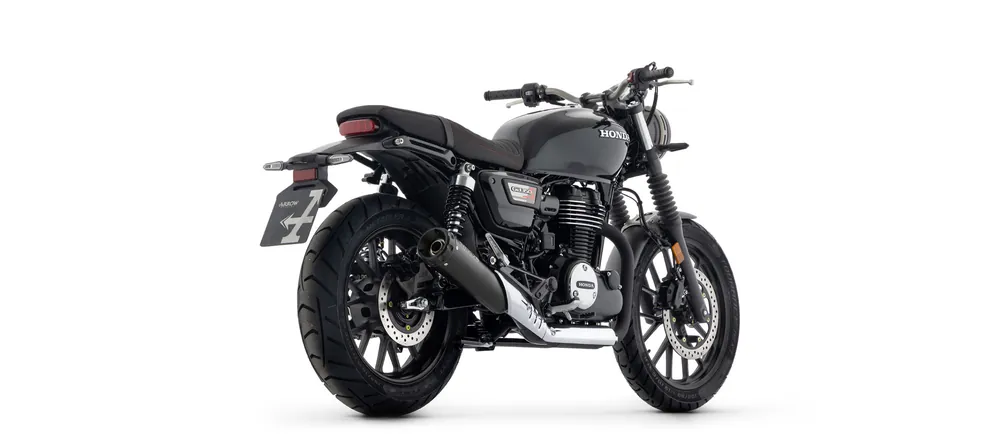 ARROW Auspuff REBEL Sip-On für Honda GB350S 2025-, Edelstahl schwarz u. schwarzer Endkappe Promotion