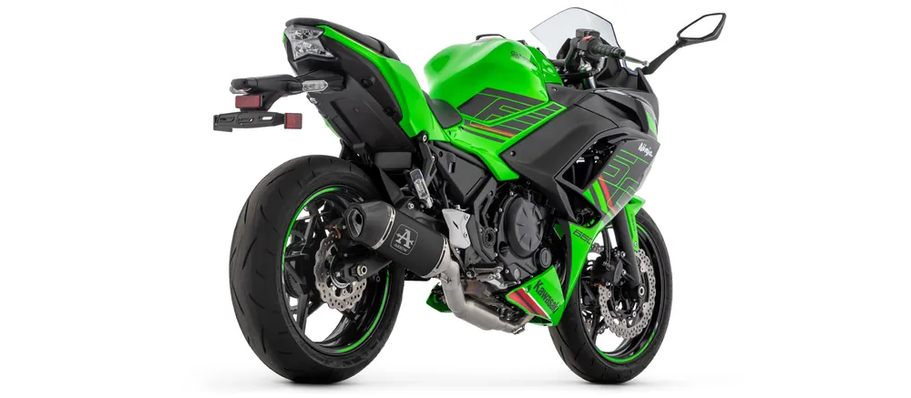 Top Vente ARROW Komplettanlage mit VELOCE schwarz mit Cabonendkappe für Kawasaki Ninja 650 (35kW), Z650 (35kW)